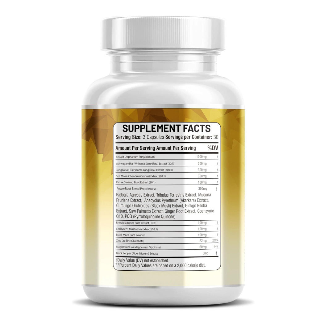 Kun Shafi Shilajit Complex – Sea Moss, Tongkat Ali, Ashwagandha, Ginseng, Zinc, CoQ10, PQQ & Magnesium – Fulvic Acid Capsules for Energy, Vitality & Performance with Panax Cordyceps – 90 Capsules - TrustMedUSA