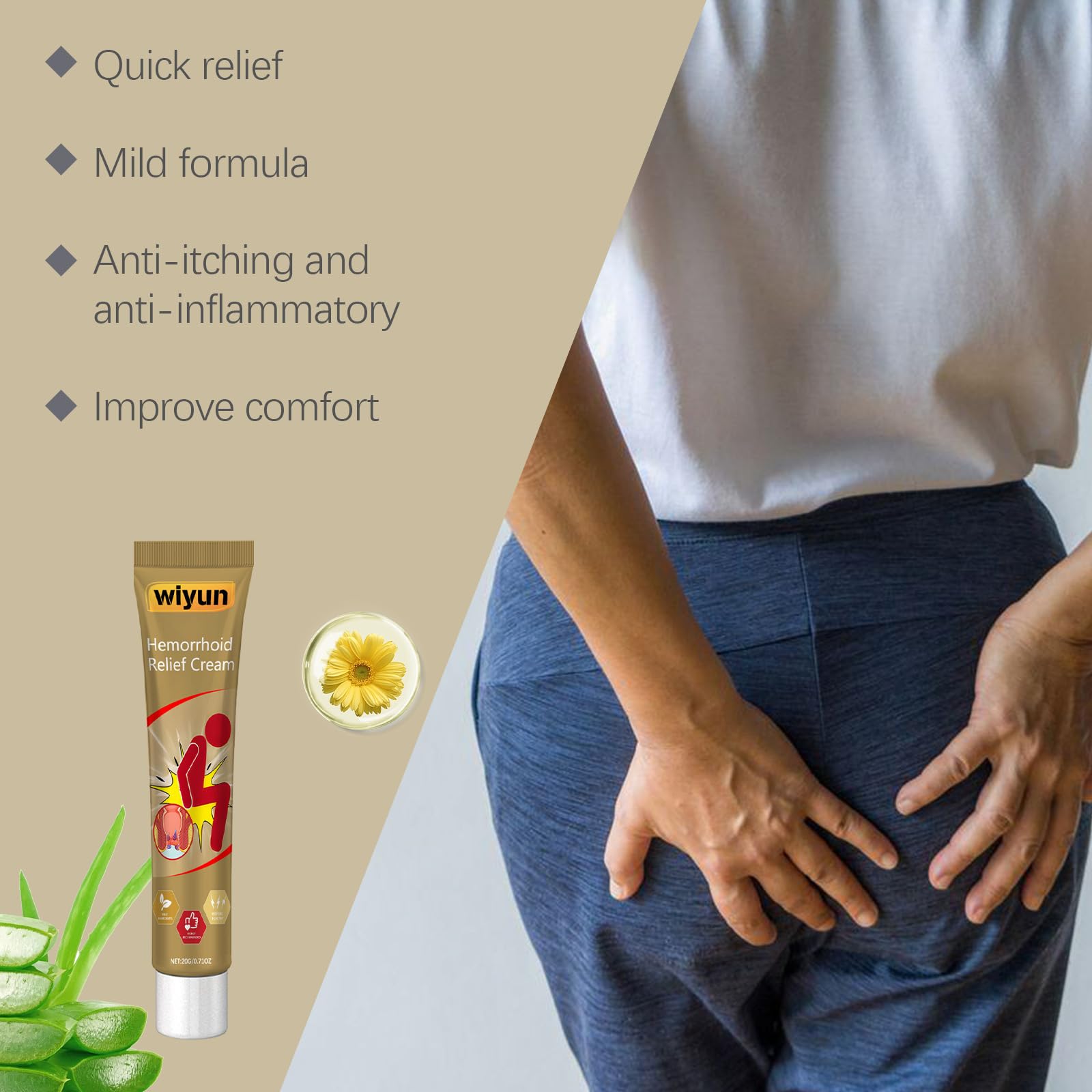KUNLEN Herbal Hemorrhoids Cream, Chinese Hemorrhoid Creams, Body Care Cream for Men and Women (3pcs) - TrustMedUSA