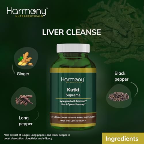 Kutki Supreme - Harmony Nutraceuticals Ayurvedic Medicine for Healthy Skin, Immune and Respiratory Systems - 120 Vegan Organic Capsules - TrustMedUSA