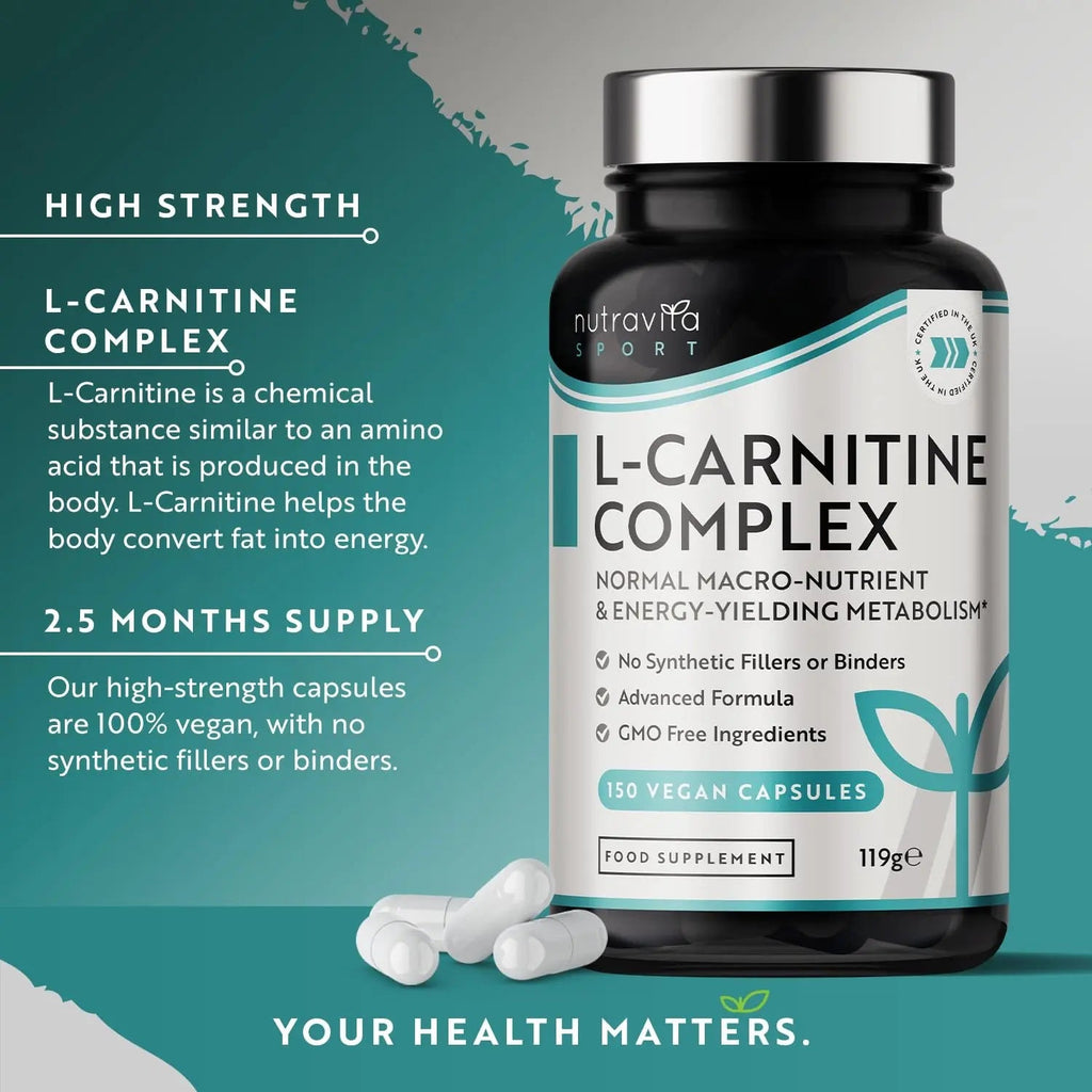 L-Carnitine Complex - High Strength Capsules with Added Riboflavin, Biotin, Chromium - TrustMedUSA