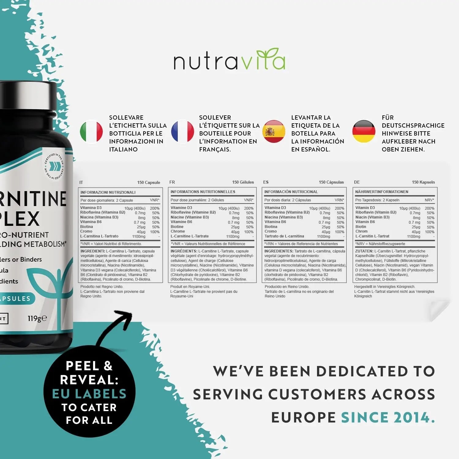L-Carnitine Complex - High Strength Capsules with Added Riboflavin, Biotin, Chromium - TrustMedUSA