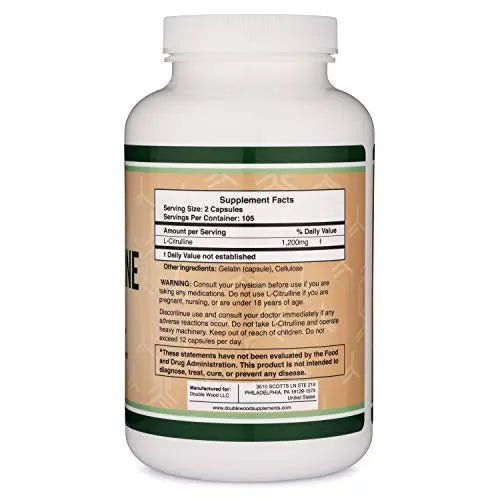 L Citrulline Capsules 1,200mg Per Serving, 210 Count (L-Citrulline Increases Levels - TrustMedUSA