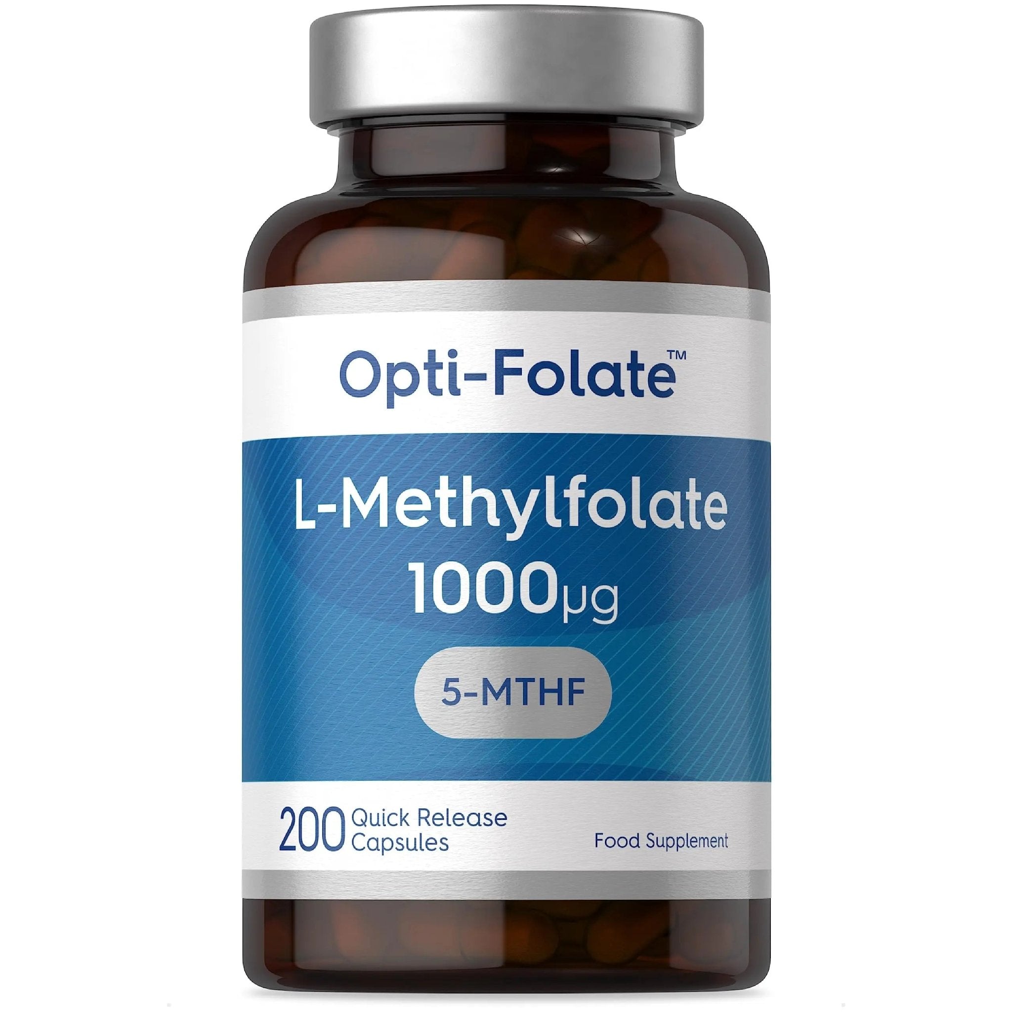 L-Methylfolate 1000ug | 200 Capsules | 5-MTHF Folate Supplement | Active Form - TrustMedUSA