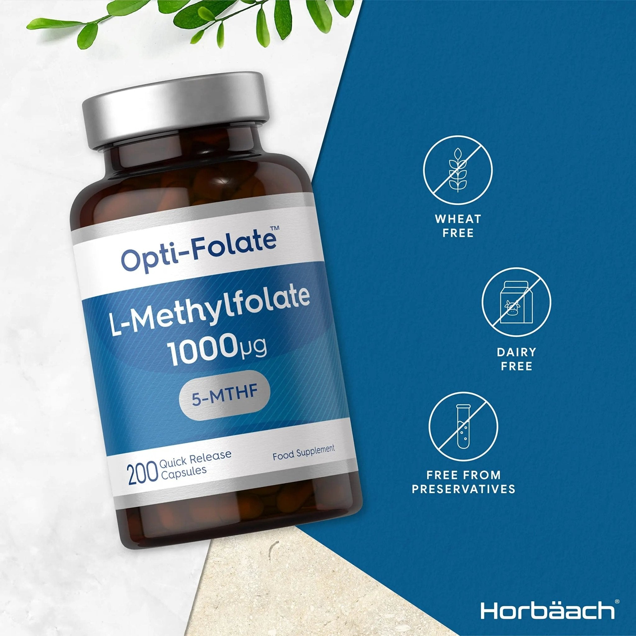 L-Methylfolate 1000ug | 200 Capsules | 5-MTHF Folate Supplement | Active Form - TrustMedUSA