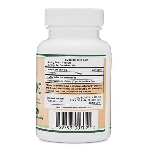 L-Theanine Supplement 200mg, 120 Capsules (Soy Free, Gluten Free, Non-GMO - TrustMedUSA