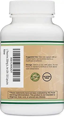 L-Theanine Supplement 200mg, 120 Capsules (Soy Free, Gluten Free, Non-GMO - TrustMedUSA