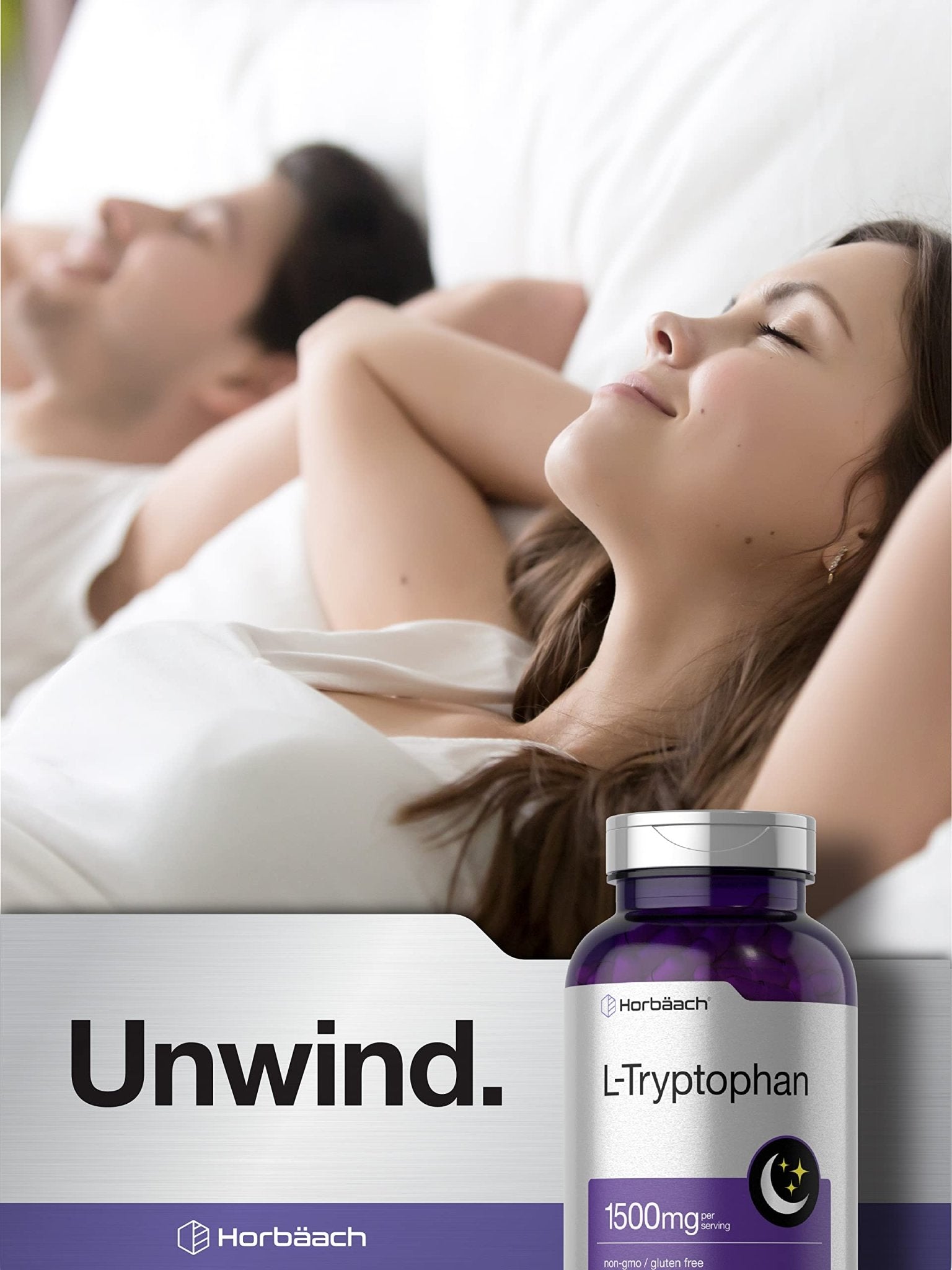 L Tryptophan 1500mg Capsules | 240 Count | Nighttime Formula | Non-GMO, Gluten Free - TrustMedUSA