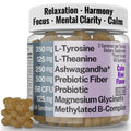 L-Tyrosine L-Theanine Methylated Vitamin B Complex Magnesium Glycinate Probiotic Fiber for Kids Adults Men Women w. Chicory Root Inulin 5-MTHF B12 P5P B6 B9 B5 B3 Powder Capsule Pill Supplement Alt - TrustMedUSA