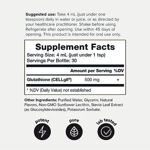 Lab Tested Ultra Bioavailable Liposomal Glutathione - 4 fl. oz Mixable Wild Berry Natural - TrustMedUSA