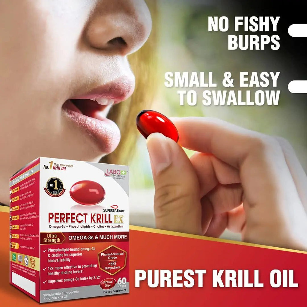 LABO Nutrition Perfect Krill EX, The Purest Ultra Strength Antarctic Krill Oil, Highest Phosph - TrustMedUSA