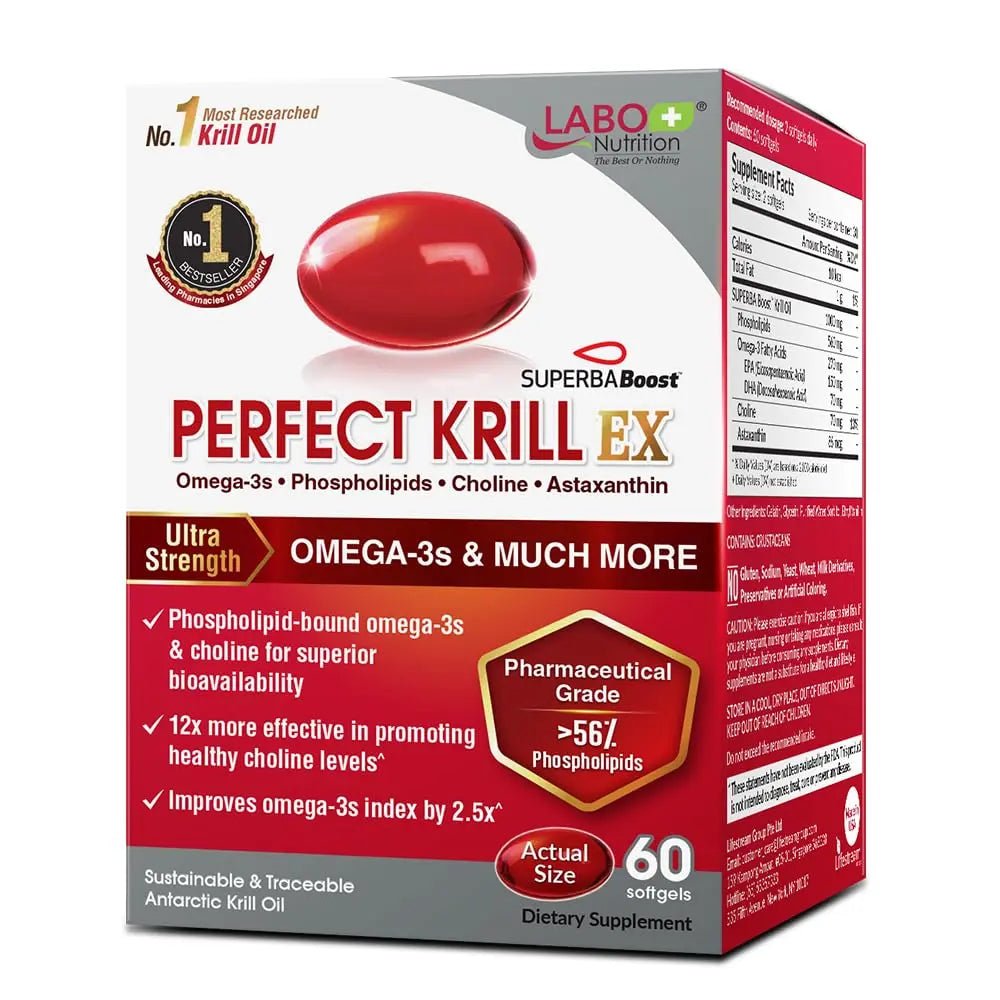 LABO Nutrition Perfect Krill EX, The Purest Ultra Strength Antarctic Krill Oil, Highest Phosph - TrustMedUSA