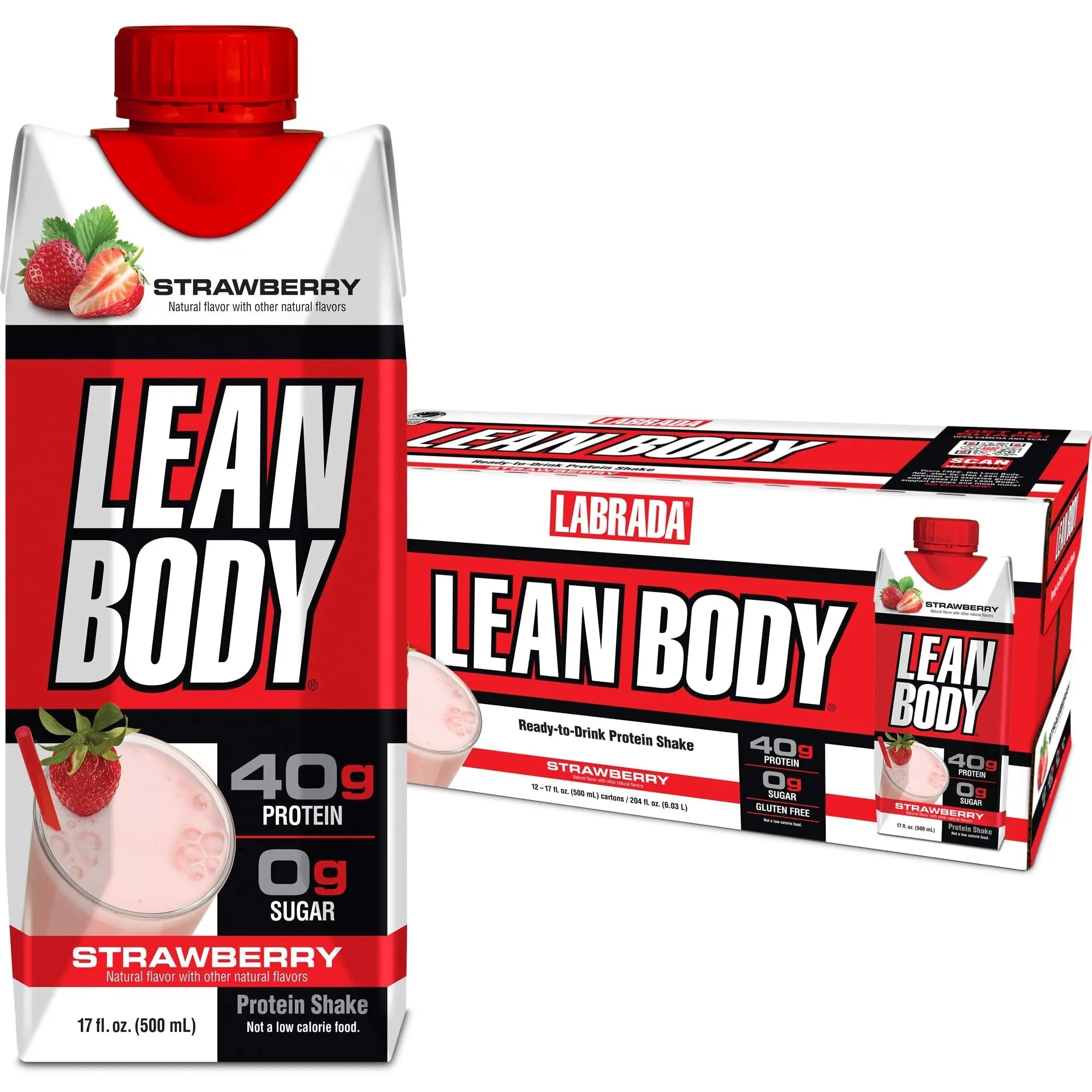 Labrada Lean Body Ready-to-Drink Strawberry Protein Shake, 40g Protein, Whey Blend - TrustMedUSA