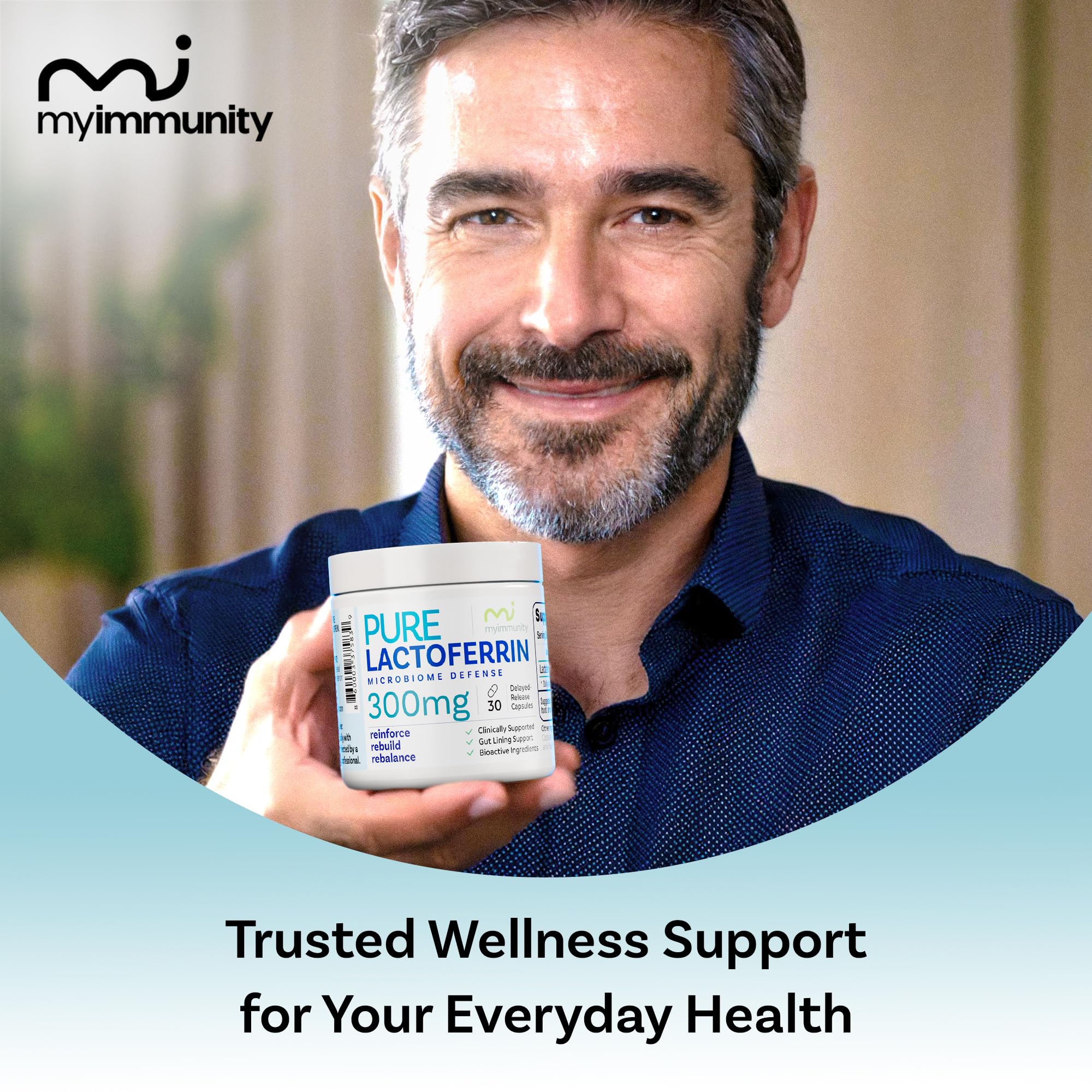 Lactoferrin 300mg Delayed Release Capsules - MyImmunity Premium Immune Support Supplement with Iron Absorption - Freeze Dried, Non-GMO, Gluten Free, Vegetarian - 30 Count (1 Month Supply) - Maple Wellness Supplements