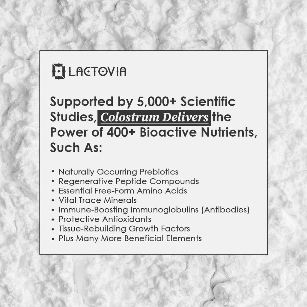 LACTOVIA Bovine Colostrum Powder | Grass-Fed Organic Colostrum Supplement | Gut & Immune Health Support | Raw, Unflavored | Keto, Gluten & Fat-Free | for Women & Men - TrustMedUSA