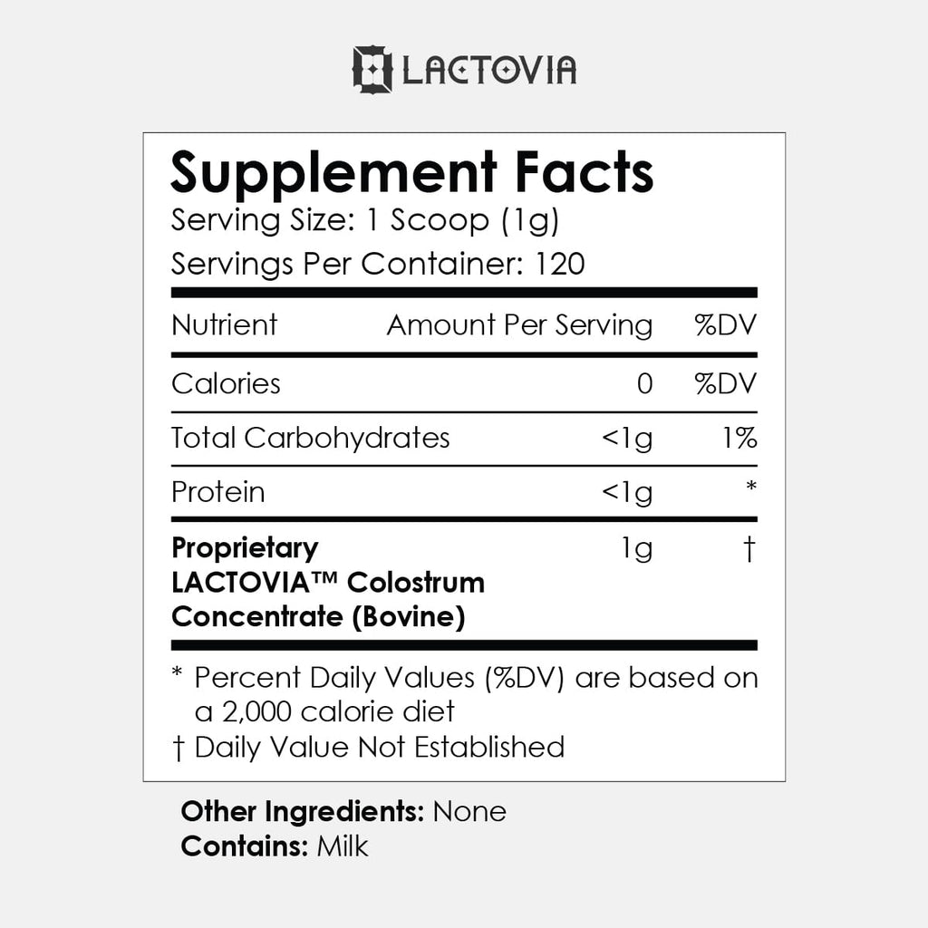 LACTOVIA Bovine Colostrum Powder | Grass-Fed Organic Colostrum Supplement | Gut & Immune Health Support | Raw, Unflavored | Keto, Gluten & Fat-Free | for Women & Men - TrustMedUSA