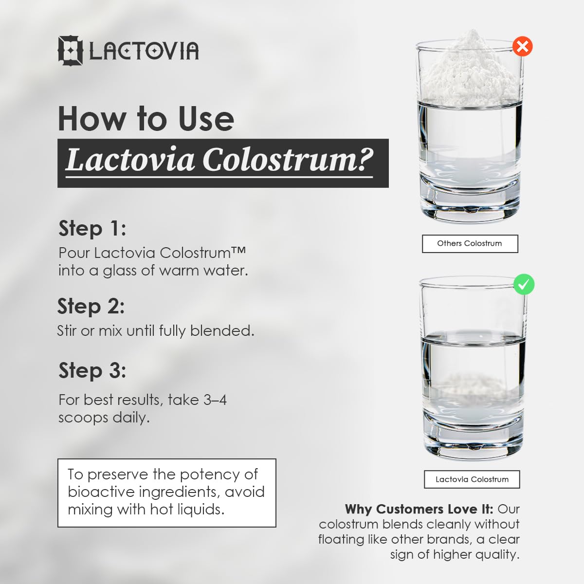 LACTOVIA Bovine Colostrum Powder | Grass-Fed Organic Colostrum Supplement | Gut & Immune Health Support | Raw, Unflavored | Keto, Gluten & Fat-Free | for Women & Men - TrustMedUSA