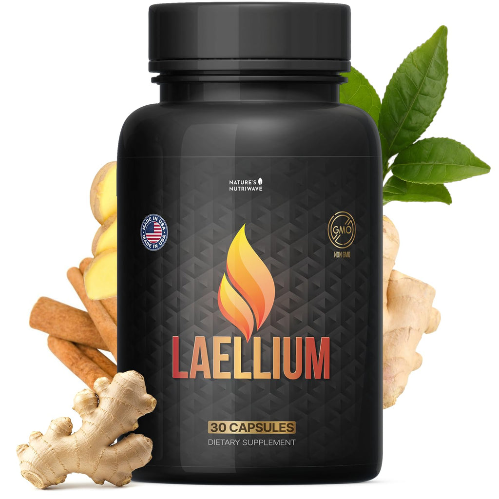 Laellium Capsules – Natural Supplement with Green Tea, Apple Cider Vinegar & Ginseng – Non-GMO, Supports Wellness – 30 Capsules, 1 Month Supply - TrustMedUSA