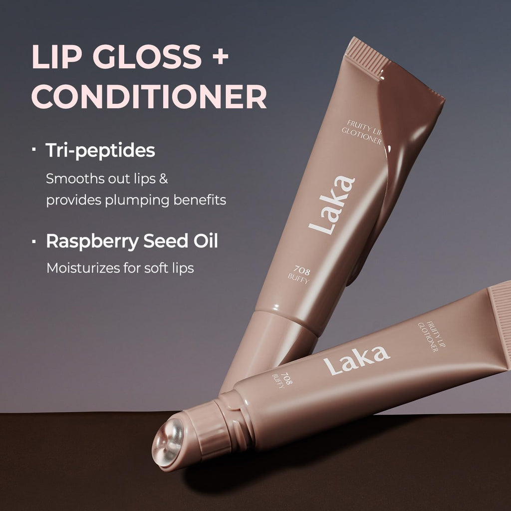 Laka Fruity Lip Glotioner, 10ml/0.33 fl.oz, Lip Gloss with High Shine Vivid Colors, Jelly tip for Hygienic & Easy Application, K-Beauty (703 Apri) - TrustMedUSA