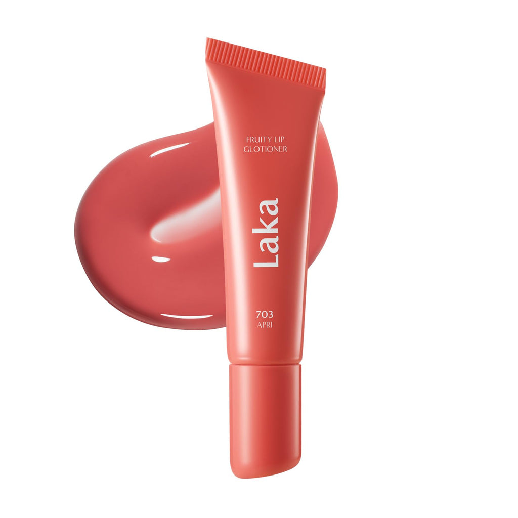 Laka Fruity Lip Glotioner, 10ml/0.33 fl.oz, Lip Gloss with High Shine Vivid Colors, Jelly tip for Hygienic & Easy Application, K-Beauty (703 Apri) - TrustMedUSA