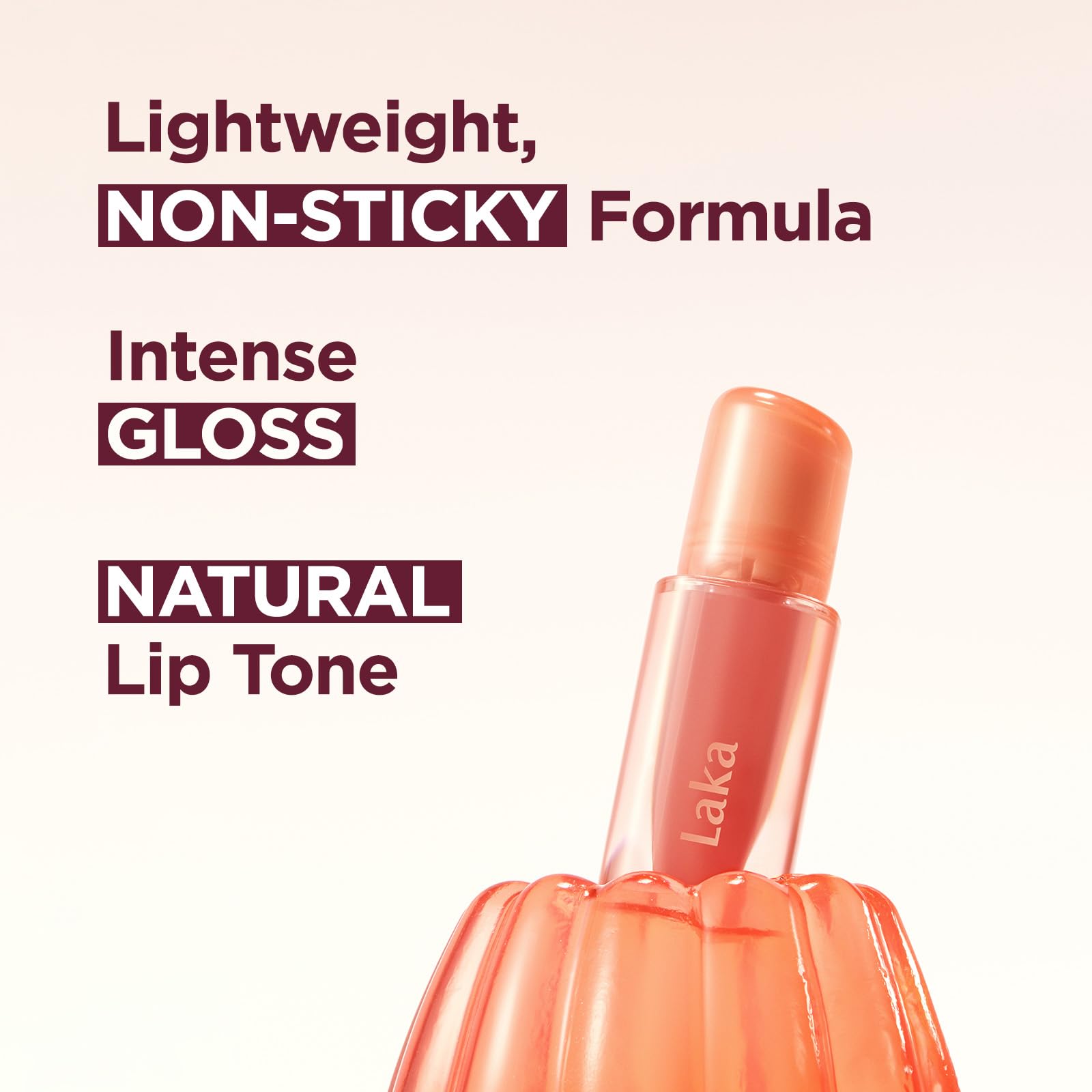 Laka Jelling Nude Gloss, 4.5g/0.15oz, Sheer Hydrating Lip Oil with No Stain, Non-Sticky, Nourishing Gloss for a Glowy Look, K-Beauty (306 Angelring) - TrustMedUSA