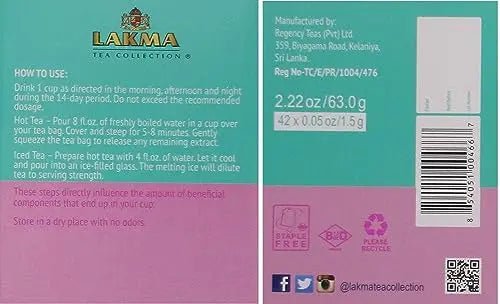 Lakma 14 Day Cleanse Kit Green Tea - 42 Tea Bags - TrustMedUSA