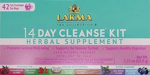 Lakma 14 Day Cleanse Kit Green Tea - 42 Tea Bags - TrustMedUSA