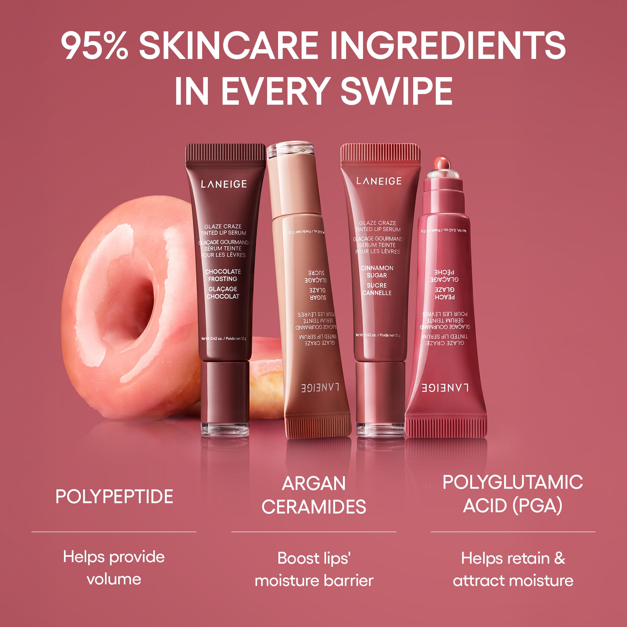 LANEIGE Glaze Craze Tinted Lip Serum, Raspberry Jam: Hydrating Lip Serum for Glossy, Nourished Lips with Plumping Polypeptides - TrustMedUSA