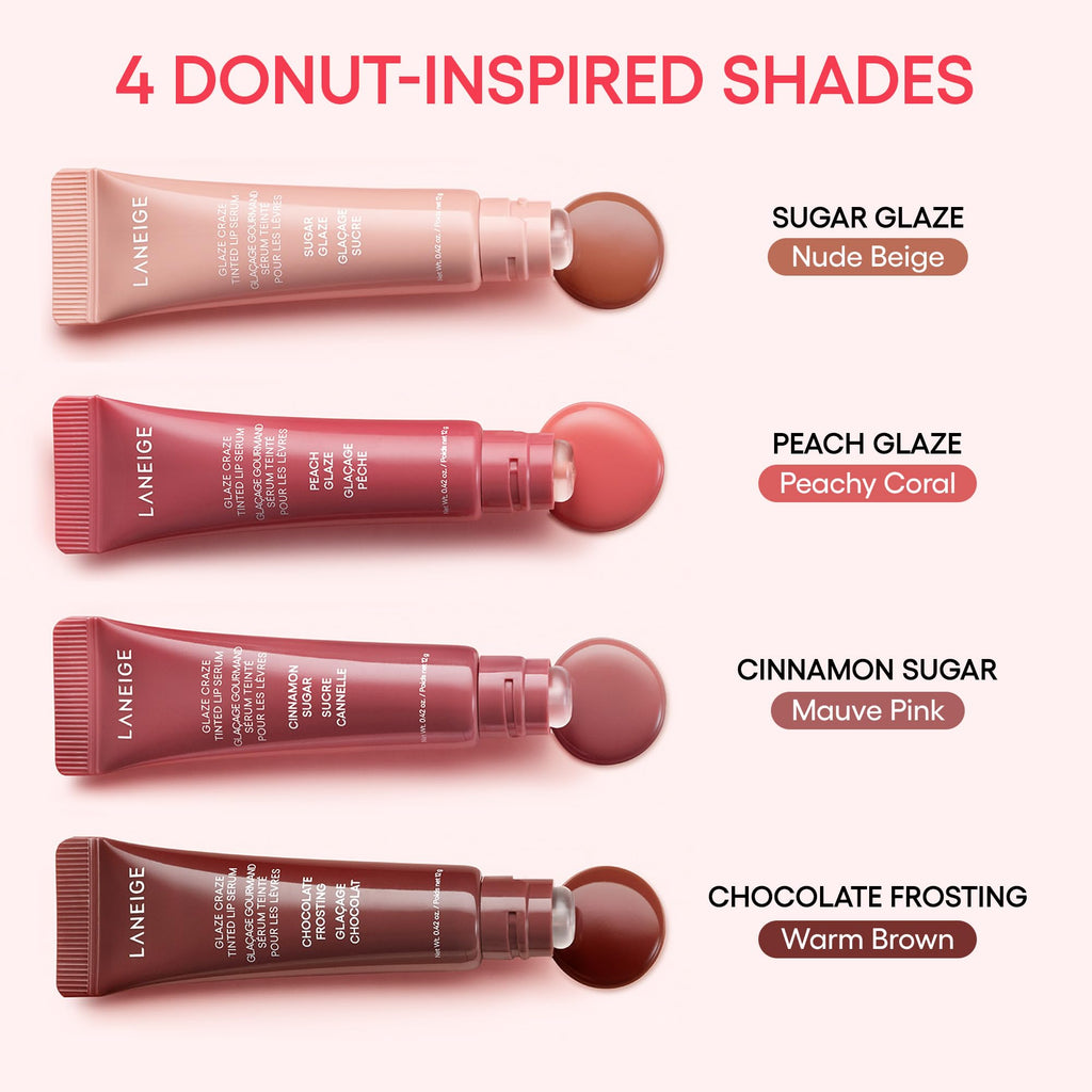 LANEIGE Glaze Craze Tinted Lip Serum, Raspberry Jam: Hydrating Lip Serum for Glossy, Nourished Lips with Plumping Polypeptides - TrustMedUSA