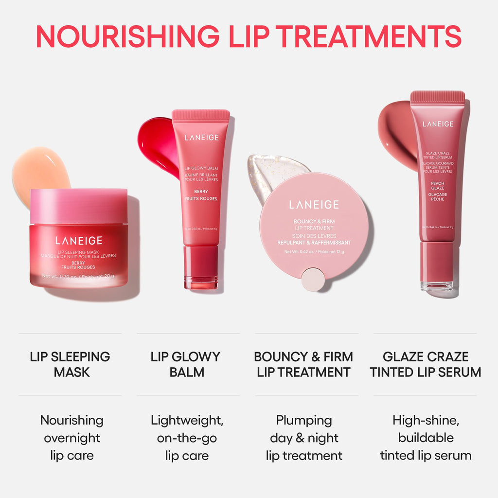 LANEIGE Glaze Craze Tinted Lip Serum, Strawberry Sprinkles: Hydrating Serum for Glossy,Nourished Lips with Plumping Polypeptides,0.42 oz - TrustMedUSA