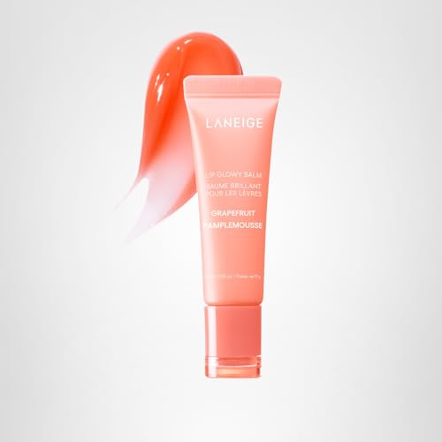 LANEIGE Lip Glowy Balm, Grapefruit: Sheer Tinted Lip Moisturizer with Shea Butter, for Hydrating Shine & Soft Lips - TrustMedUSA