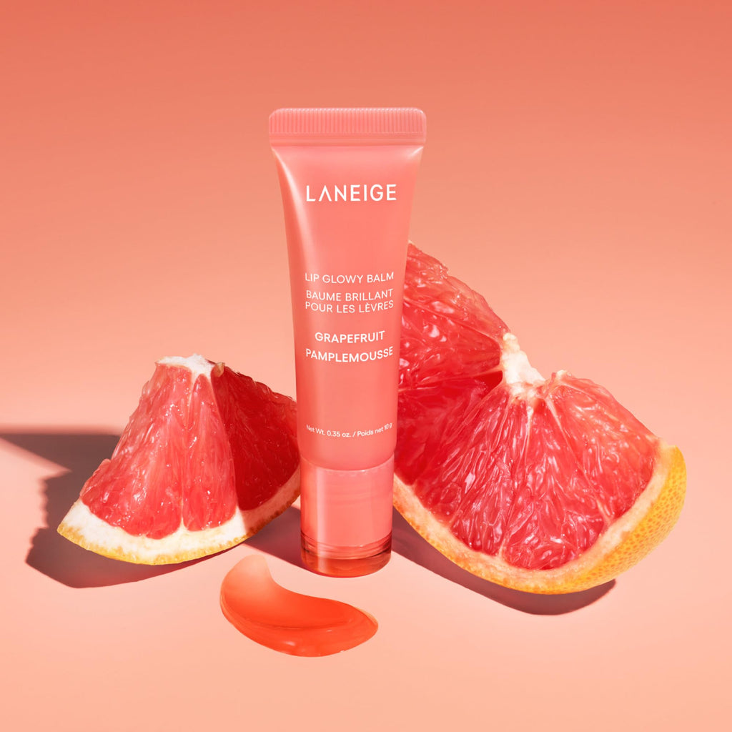 LANEIGE Lip Glowy Balm, Grapefruit: Sheer Tinted Lip Moisturizer with Shea Butter, for Hydrating Shine & Soft Lips - TrustMedUSA