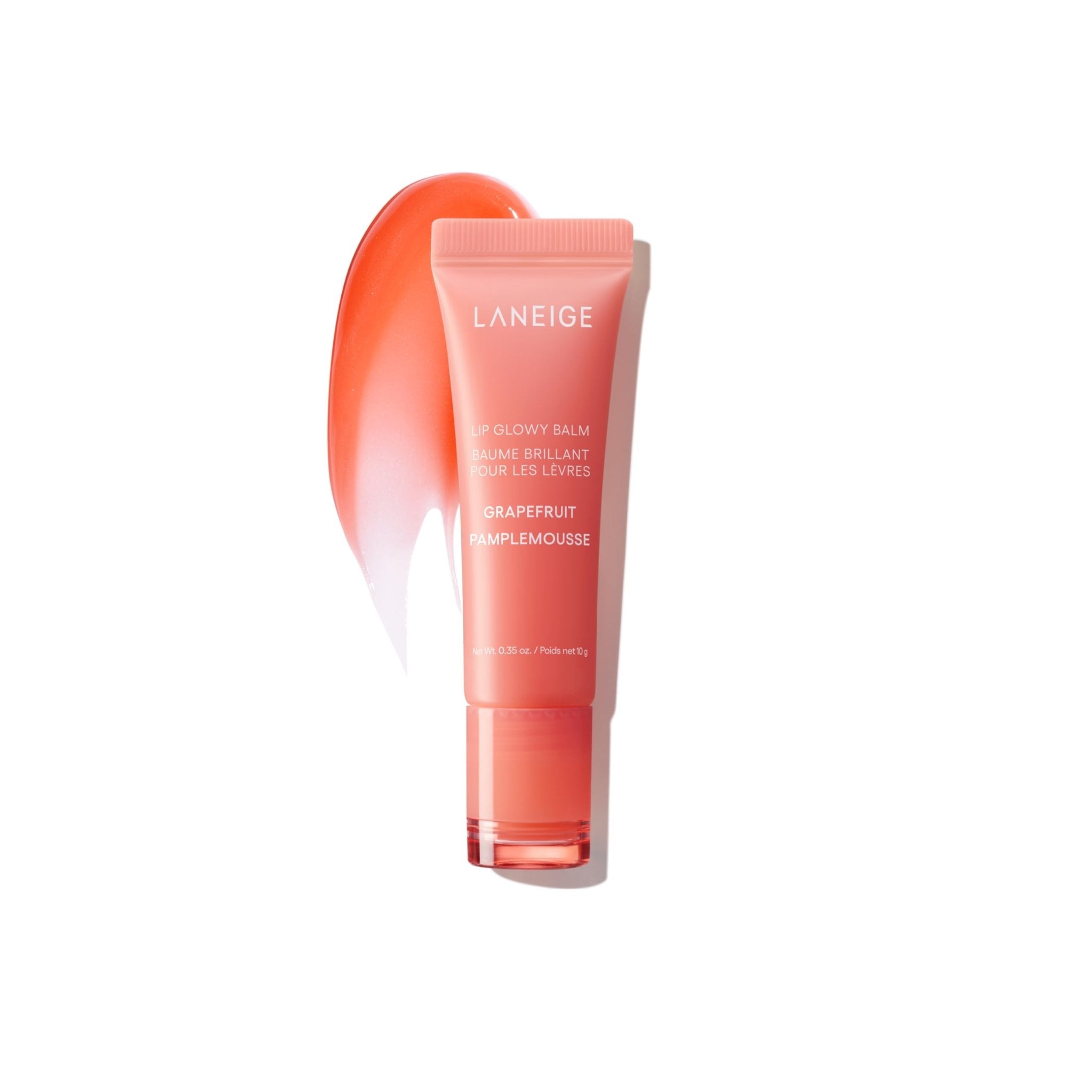 LANEIGE Lip Glowy Balm, Grapefruit: Sheer Tinted Lip Moisturizer with Shea Butter, for Hydrating Shine & Soft Lips - TrustMedUSA