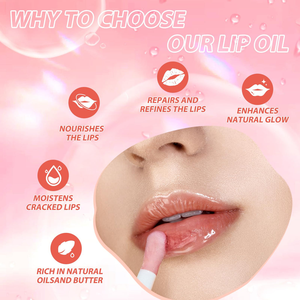 LANGMANNI Moisturizing Lip Oil,No-Sticky Lip Gloss Lip Balm Lip Care,Fruit Flavoured Lip Oil For Dry Lip's Moisturizing Hydrating And Nourishing ((Strawberry)) - TrustMedUSA