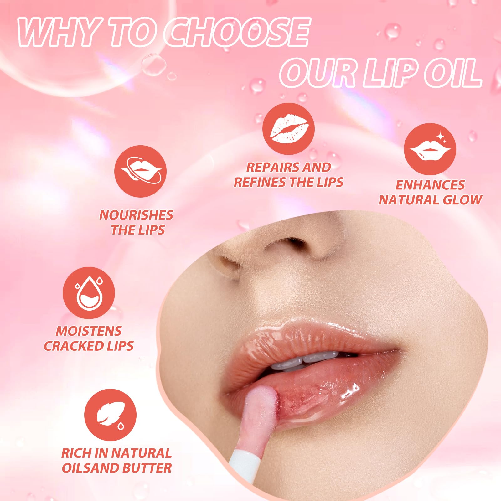 LANGMANNI Moisturizing Lip Oil,No-Sticky Lip Gloss Lip Balm Lip Care,Fruit Flavoured Lip Oil For Dry Lip's Moisturizing Hydrating And Nourishing ((Strawberry)) - TrustMedUSA