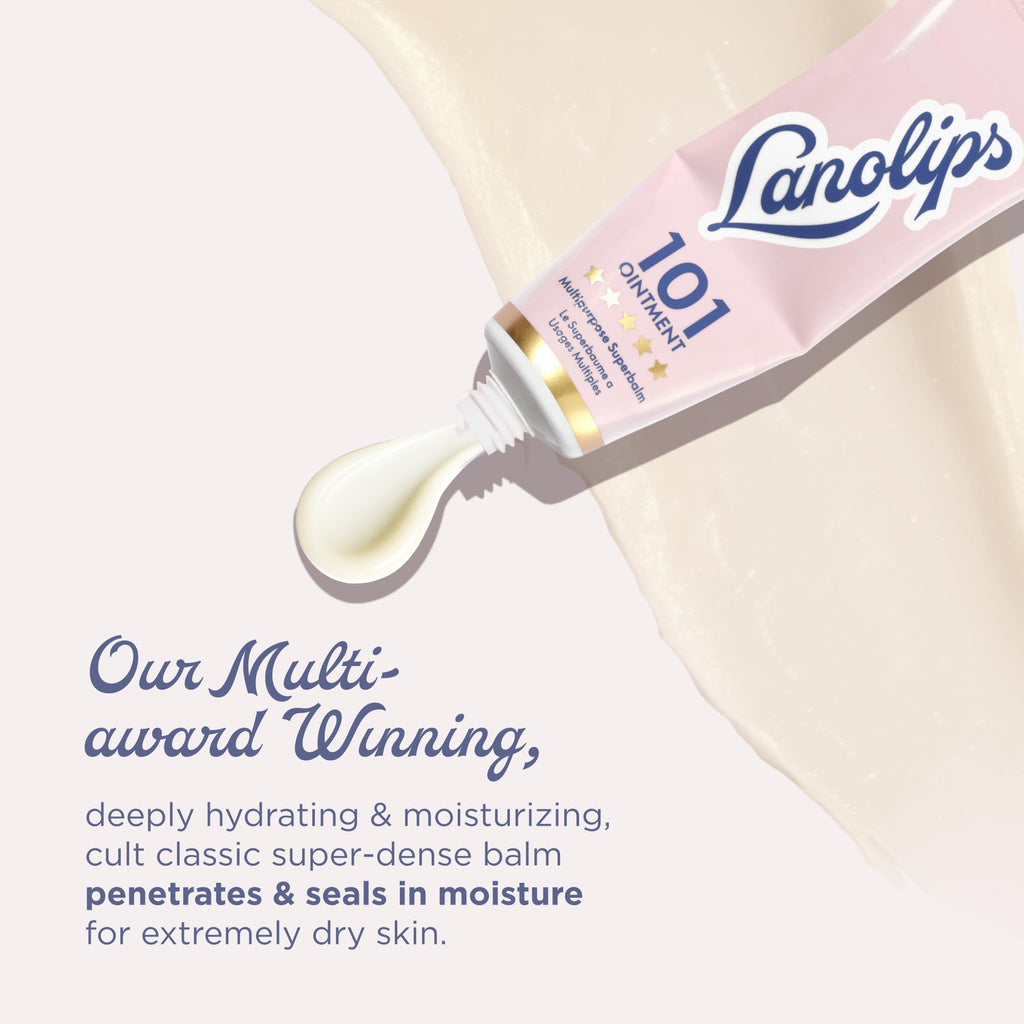 Lanolin 101 Multipurpose Ointment - Lanolin Lip Balm & Healing Ointment for Skin Barrier Repair - Moisturizer for Dry Lips, Cuticles & Elbows - No Petroleum Formula - Original Superbalm (0.52 oz) - TrustMedUSA