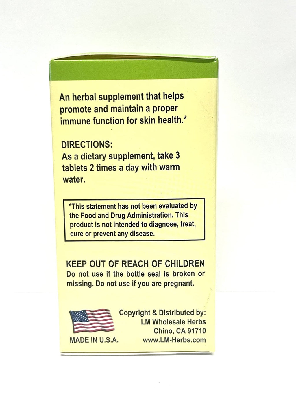 Lao Wei Derma Formula Herbal Supplement Helps Immune Function for Skin Health 500mg 60 Tablets Made in USA - TrustMedUSA