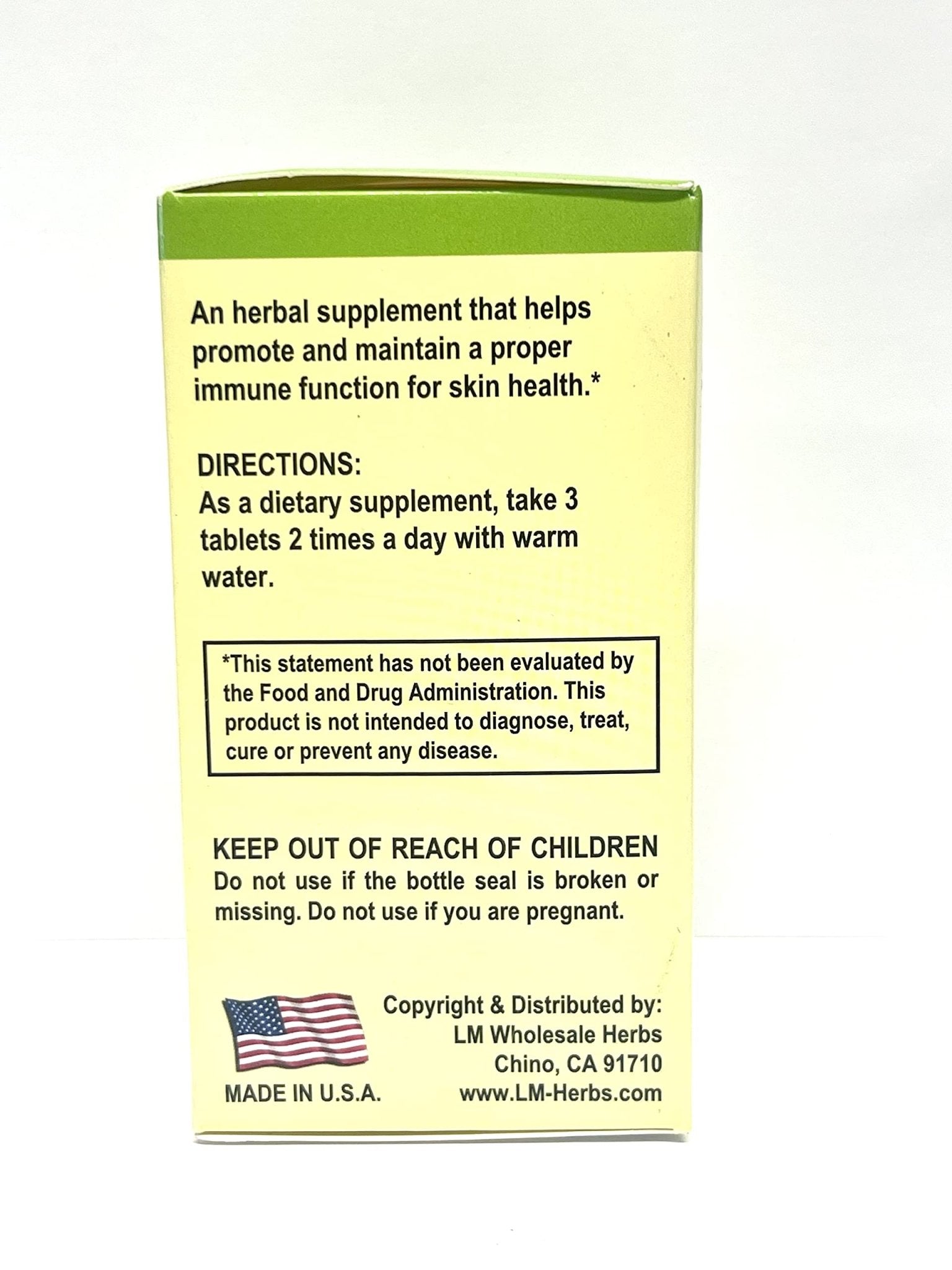 Lao Wei Derma Formula Herbal Supplement Helps Immune Function for Skin Health 500mg 60 Tablets Made in USA - TrustMedUSA
