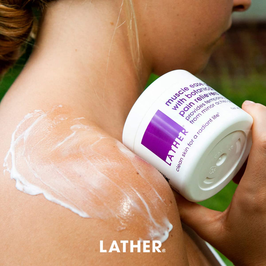 LATHER Muscle Pain Relief Gel - Muscle Therapy to Aid Muscle Soreness - Fast Acting Gel with Menthol Helps Ease Back Pain Relief, Neck Pain Relief, Knee Pain Relief, Lower Back Pain Relief - 4 Oz - TrustMedUSA