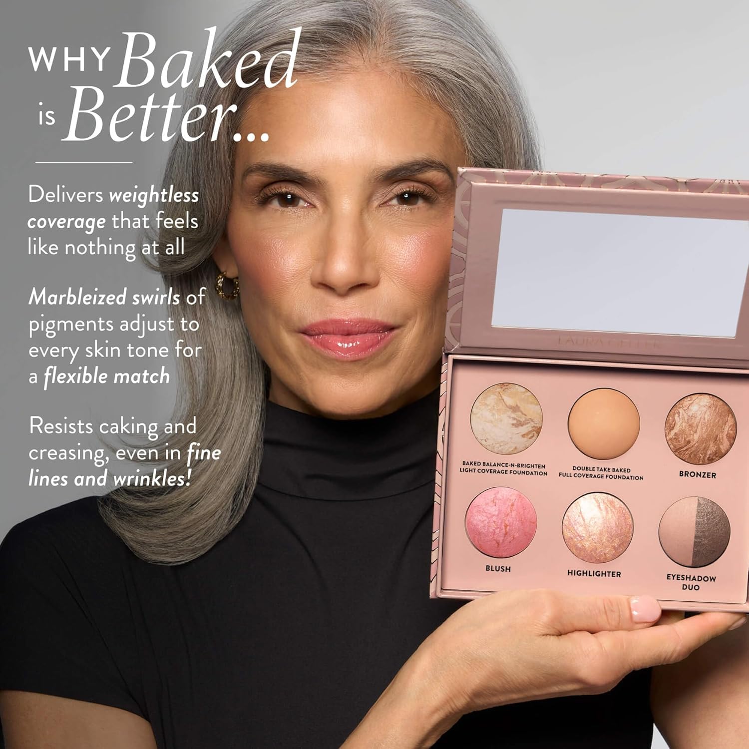 LAURA GELLER Baked Icons Complete Full Face Palette, Light | All-in-One Makeup Palette with Baked Foundations, Blush, Bronzer, Highlighter, Eyeshadows | Coverage for Mature Skin | Travel-Friendly - Maple Wellness Supplements