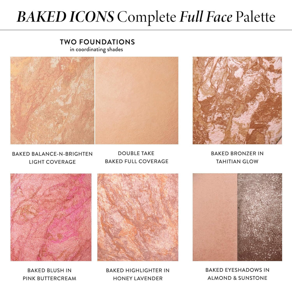 LAURA GELLER Baked Icons Complete Full Face Palette, Light | All-in-One Makeup Palette with Baked Foundations, Blush, Bronzer, Highlighter, Eyeshadows | Coverage for Mature Skin | Travel-Friendly - Maple Wellness Supplements