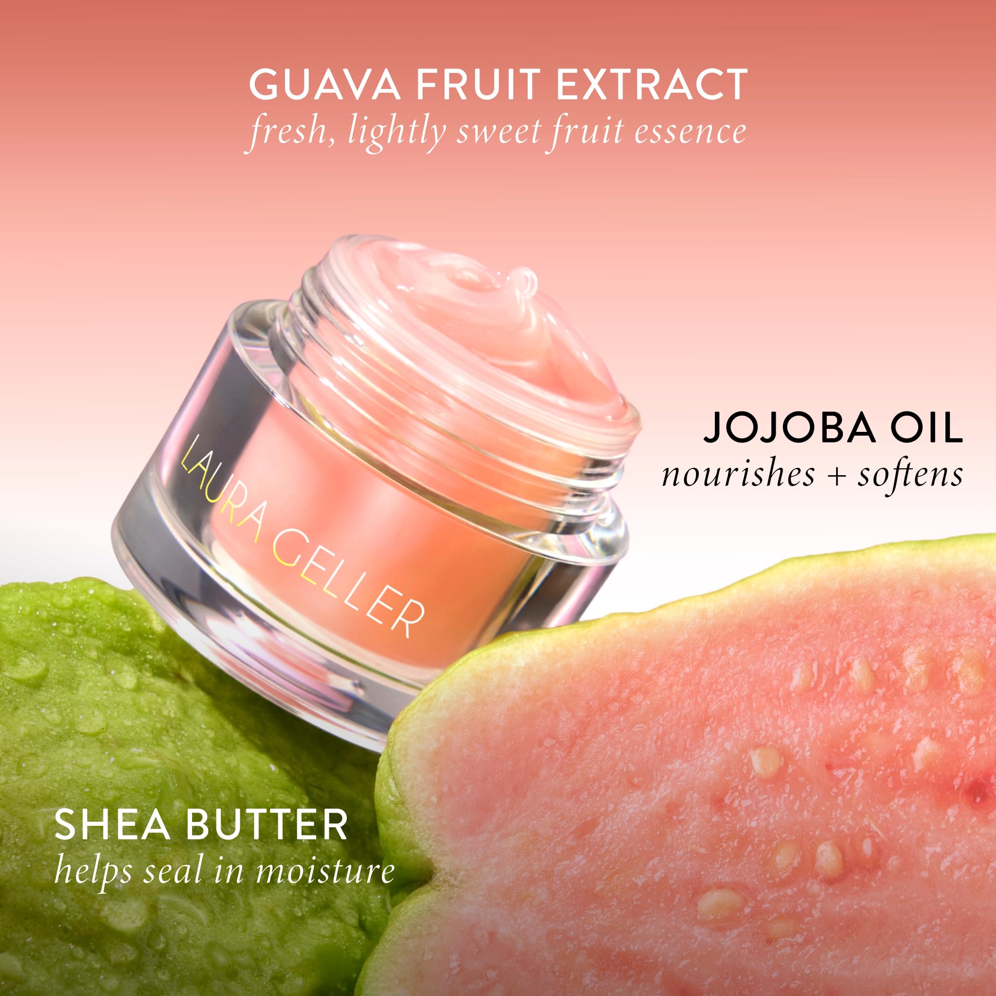 LAURA GELLER NEW YORK Hydrating Lip Mask – Deep Moisture Lip Treatment for Dry, Chapped Lips with Jojoba Oil & Shea Butter – Includes Applicator – Guava - TrustMedUSA