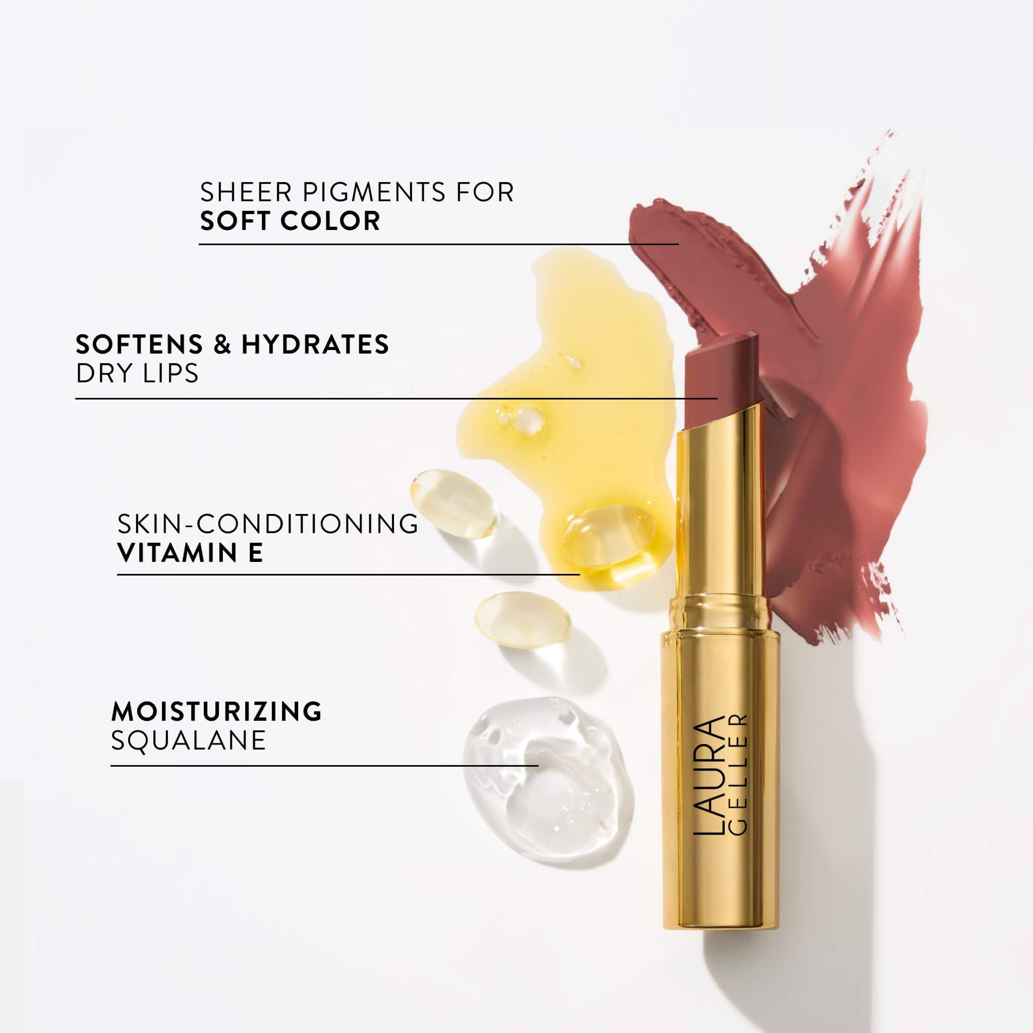 LAURA GELLER NEW YORK Jelly Balm Moisturizing Tinted Lip Balm - Sheerly Amazing - Hydrating Vitamin E - Semi-Shine Finish - TrustMedUSA