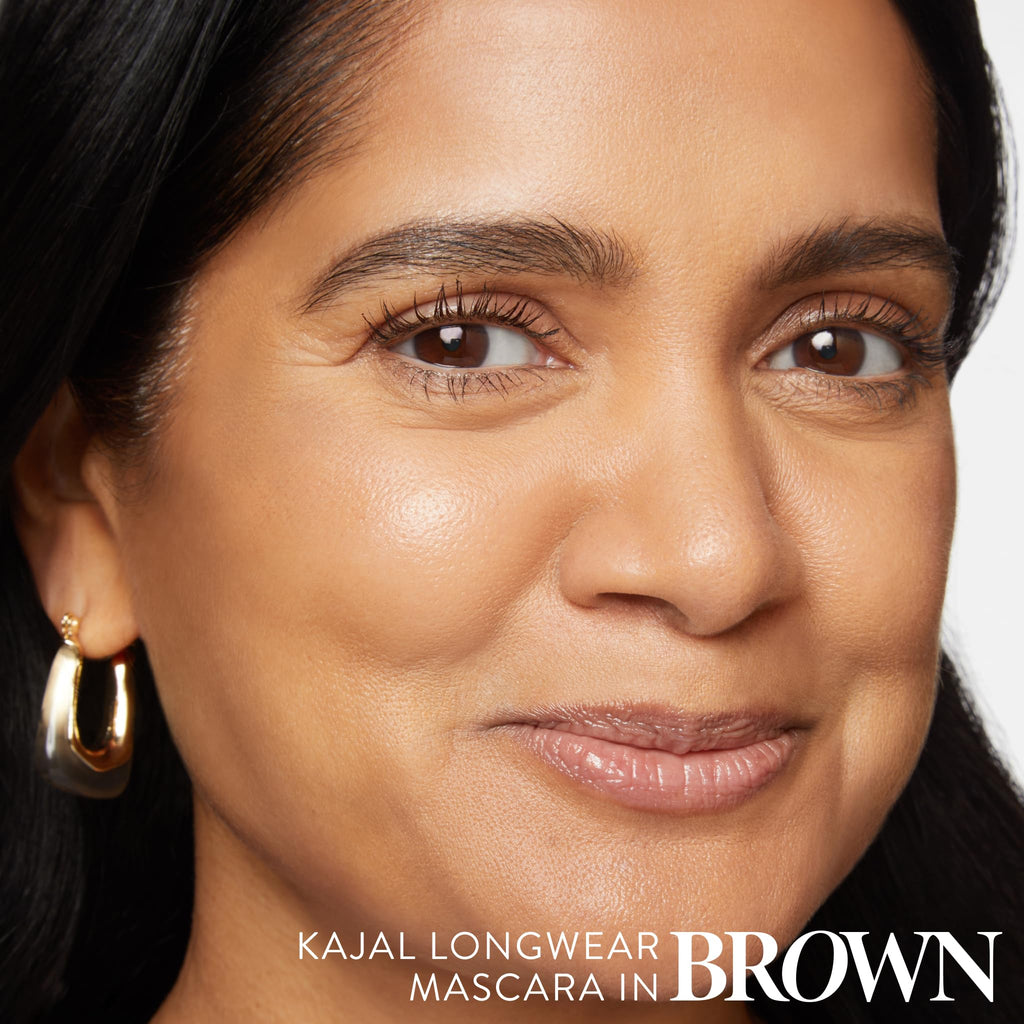 LAURA GELLER NEW YORK Kajal Longwear Mascara, Brown - Lengthening, Defining, Curling, Buildable Formula Eye Makeup - Natural Look for Everyday - TrustMedUSA