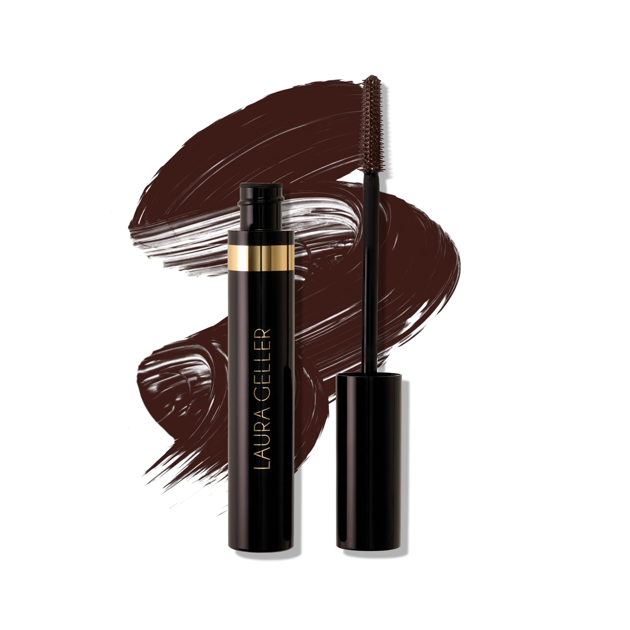 LAURA GELLER NEW YORK Kajal Longwear Mascara, Brown - Lengthening, Defining, Curling, Buildable Formula Eye Makeup - Natural Look for Everyday - TrustMedUSA