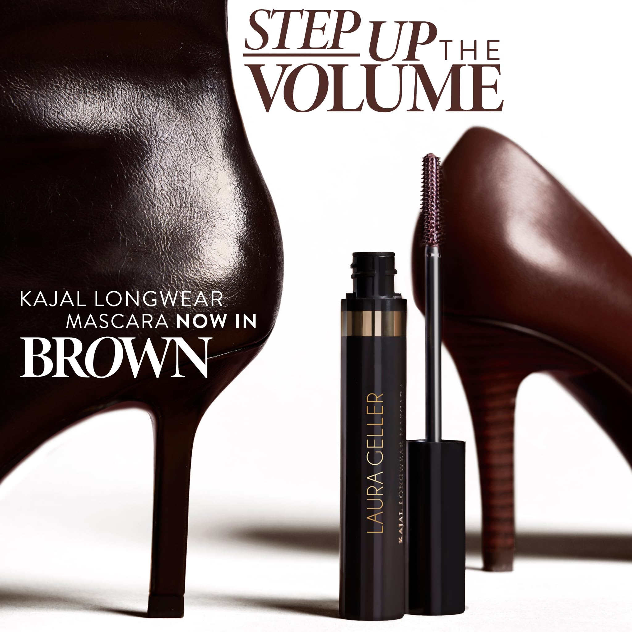 LAURA GELLER NEW YORK Kajal Longwear Mascara, Brown - Lengthening, Defining, Curling, Buildable Formula Eye Makeup - Natural Look for Everyday - TrustMedUSA