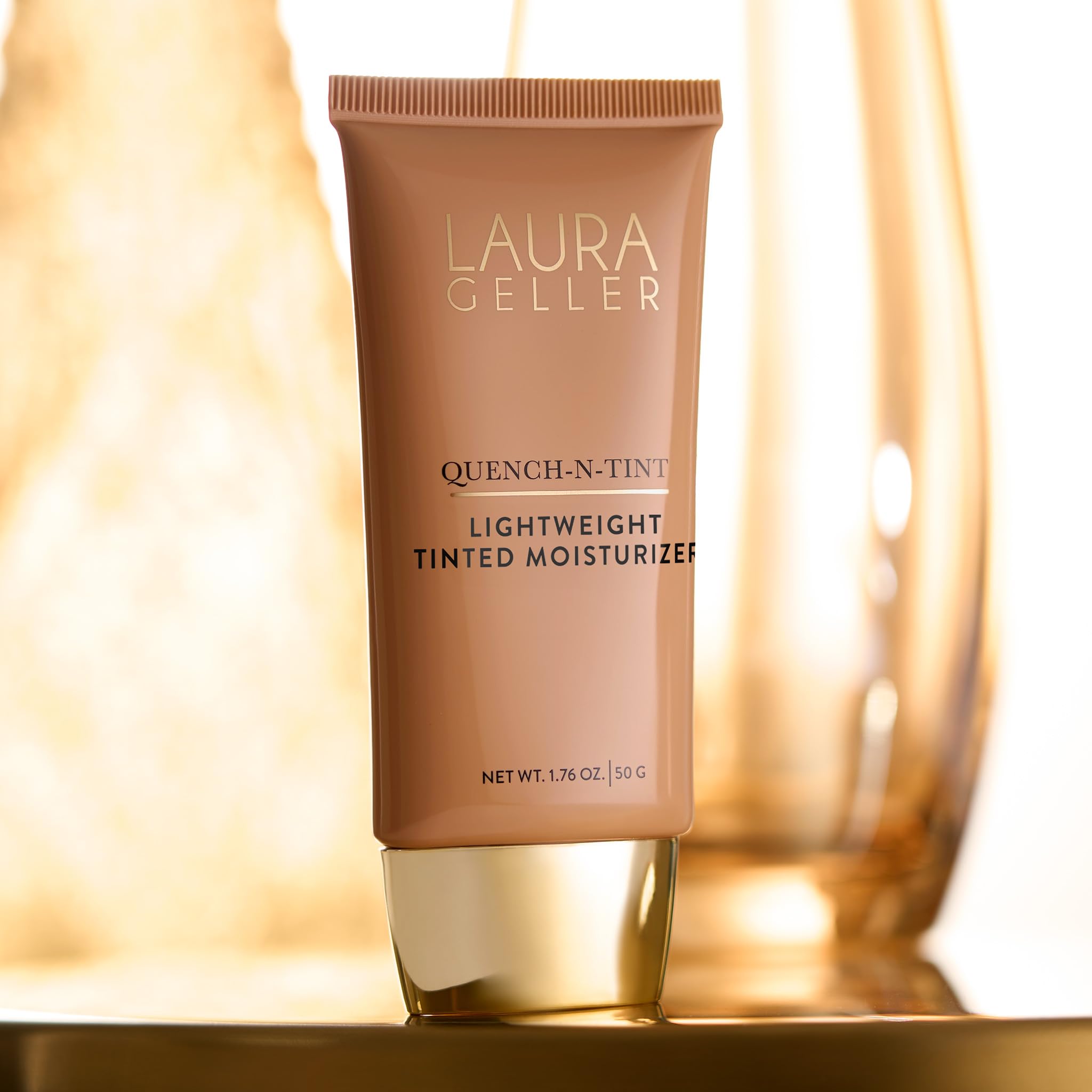 LAURA GELLER NEW YORK Quench-n-Tint Tinted Moisturizer - Sheer to Light Buildable Coverage - Natural Glow Finish - Lightweight Formula with Hyaluronic Acid, 04 Medium - TrustMedUSA