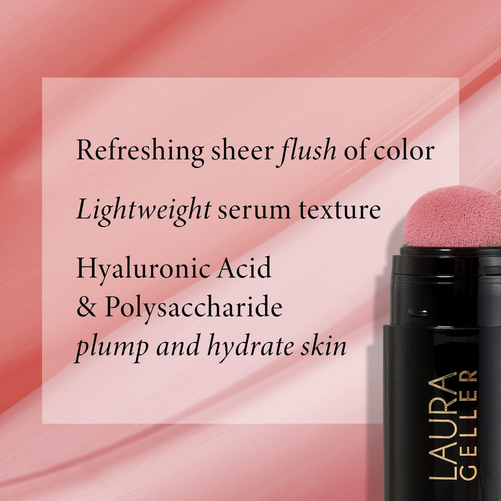 LAURA GELLER NEW YORK Serum Blush Tint, Lightweight Liquid Blush for Cheeks, Weightless Watercolor Sheer Finish, Practical Pink - TrustMedUSA
