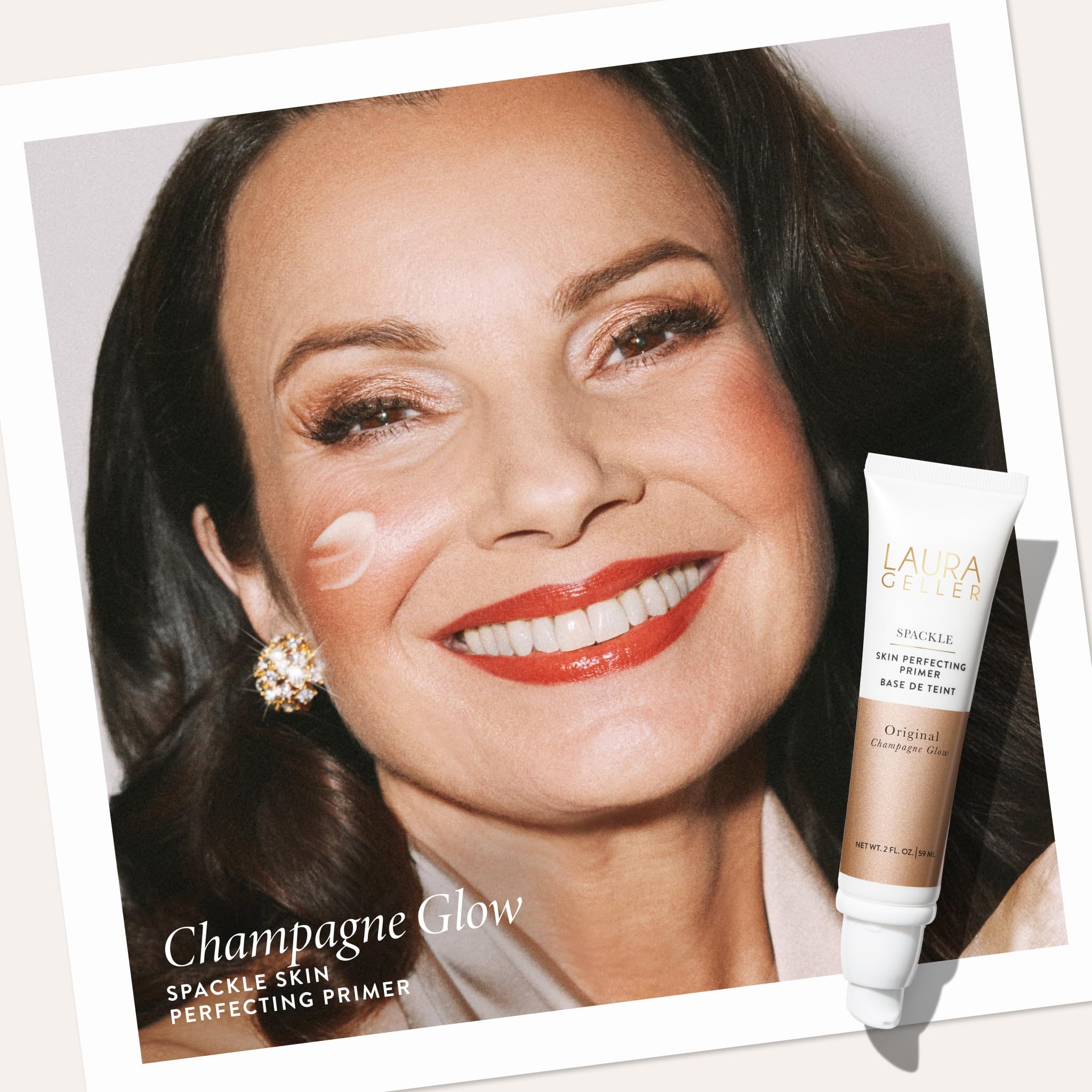 LAURA GELLER NEW YORK Spackle Primer - Champagne Glow - Super-Size 2 Fl Oz - Hyaluronic Acid Makeup Primer for Mature Skin - Maple Wellness Supplements