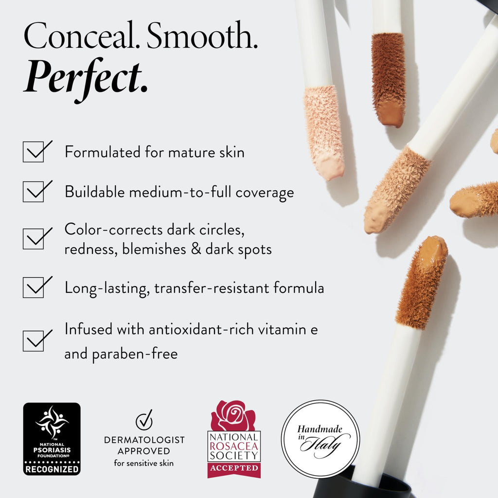 LAURA GELLER NEW YORK The Ideal Fix Concealer - Light - Buildable Medium to Full Coverage Liquid Concealer - Covers Under Eye Dark Circles & Blemishes - Long-Lasting - TrustMedUSA