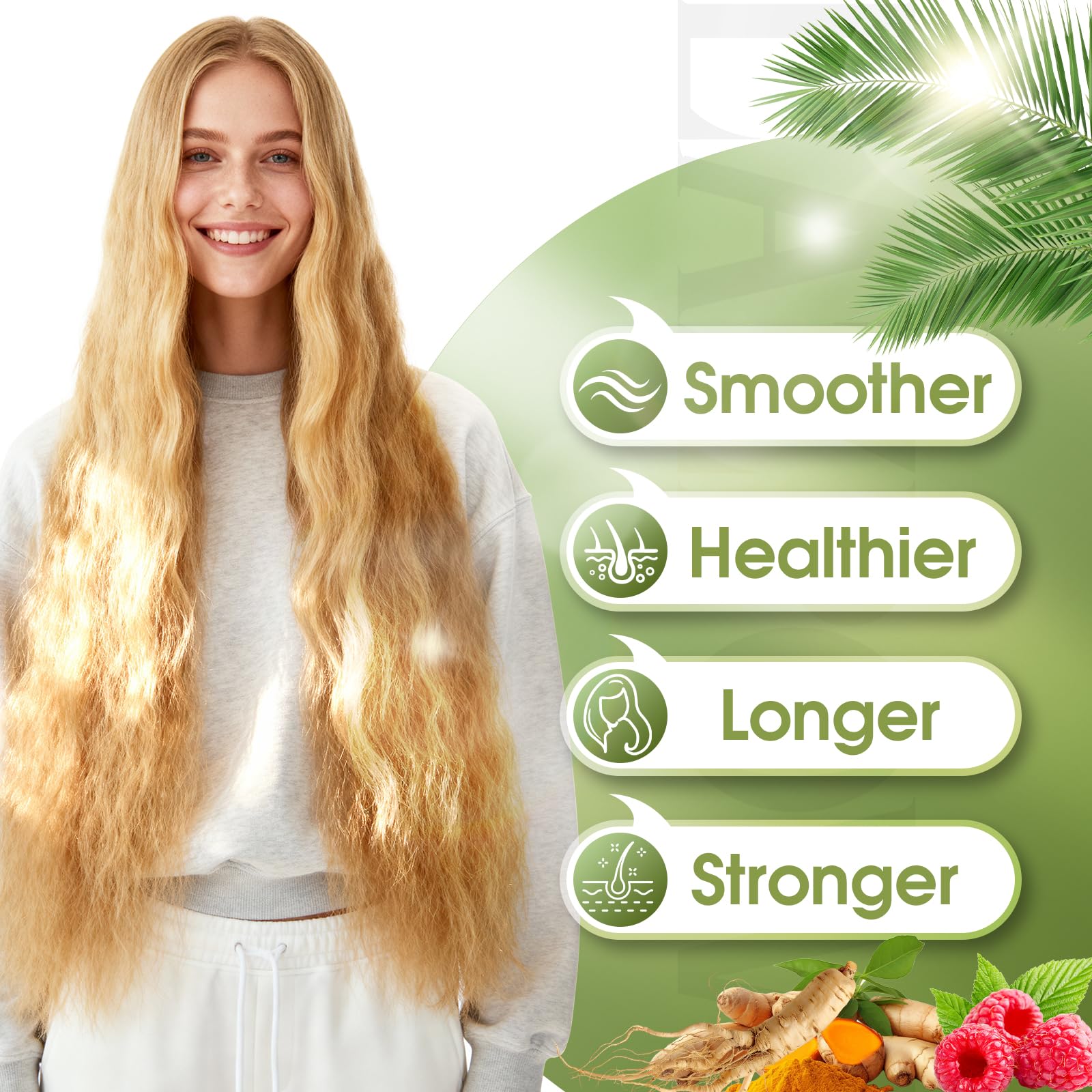 Lazpowfi Hair Growth Supplement, Biotin 10000mcg, 32-in-1 with Vitamin A, B3, C, Magnesium, Calcium, Hair Growth Products, Supports Hair & Nails Natural Growth Vitamins, for Women & Men - 30 Servings - TrustMedUSA